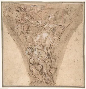 Allegorical Figure Peace 1625-1713 Pen brown ink Allegorical Figure Peace 1625-1713 Pen brown ink
