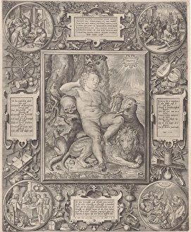 Allegorie on the complexity of the human, Johannes Wierix, Willem van Haecht (I) Allegorie on the complexity of the human, Johannes Wierix, Willem van Haecht (I)