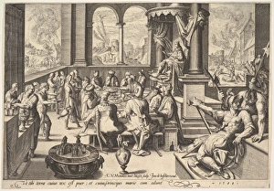 Allegory Government Childish King 1588 Engraving Allegory Government Childish King 1588 Engraving