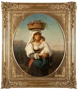 Amalia Lindegren Italian mother child painting Amalia Lindegren Italian mother child painting