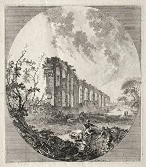 Ancient Ruins Ancient Aqueduct 1756 Jean-Claude-Richard de Saint-Non Ancient Ruins Ancient Aqueduct 1756 Jean-Claude-Richard de Saint-Non