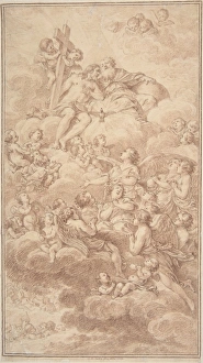 Angels Adoring Holy Trinity 1772 Brownish-red Angels Adoring Holy Trinity 1772 Brownish-red