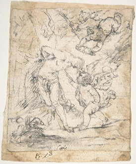 Angels Ministering St Sebastian 1601-67 Black chalk Angels Ministering St Sebastian 1601-67 Black chalk