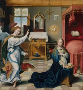 Annunciation ca 1525 Oil wood 34 x 31 1/2 86.4 80 cm Annunciation ca 1525 Oil wood 34 x 31 1/2 86.4 80 cm