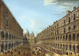 Antonio Joli (Italian, c. 1700 - 1777), Procession in the Courtyard of the Ducal Palace Antonio Joli (Italian, c. 1700 - 1777), Procession in the Courtyard of the Ducal Palace