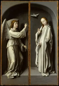 Archangel Gabriel Virgin Annunciate ca 1510 Oil Archangel Gabriel Virgin Annunciate ca 1510 Oil