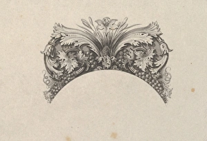 Arched framing element banknote acanthus vine leaves Arched framing element banknote acanthus vine leaves