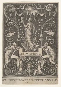 Arithmetic Arithmetique 16th century Etching Arithmetic Arithmetique 16th century Etching