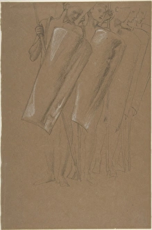 Armed Men 1855-98 Graphite heightened white chalk Armed Men 1855-98 Graphite heightened white chalk