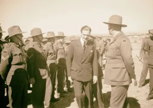 Arrival Palestine Mr Anthony Eden men officers Arrival Palestine Mr Anthony Eden men officers