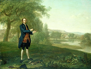 Arthur Devis, Portrait of a Gentleman Netting Partridges, British, 1712-1787, 1756 Arthur Devis, Portrait of a Gentleman Netting Partridges, British, 1712-1787, 1756