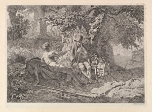 Artist Resting Guide 1819 Etching fourth state Artist Resting Guide 1819 Etching fourth state