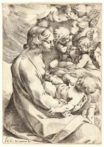 Attributed to Lodovico Carracci (Italian, 1555 - 1619). Virgin and Child with Angels Attributed to Lodovico Carracci (Italian, 1555 - 1619). Virgin and Child with Angels