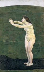 Aufgehen im 1892 oil canvas 159 x 97.2 cm signed twice lower right Aufgehen im 1892 oil canvas 159 x 97.2 cm signed twice lower right