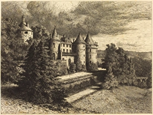 Auguste Boulard (French, 1852 - after 1912), ChAA¢teau on a Rise, probably 1877, etching Auguste Boulard (French, 1852 - after 1912), ChAA¢teau on a Rise, probably 1877, etching