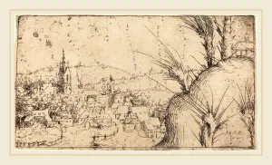 Augustin Hirschvogel (German, 1503-1553), Landscape with a Town at Left, 1549, etching Augustin Hirschvogel (German, 1503-1553), Landscape with a Town at Left, 1549, etching