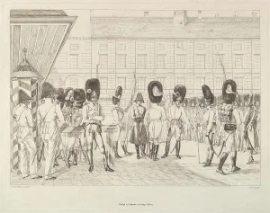 Austrian Grenadiers early 19th century Etching Austrian Grenadiers early 19th century Etching