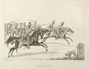Austrian Lancers early 19th century Etching second state Austrian Lancers early 19th century Etching second state