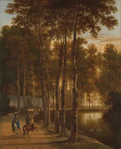 Avenue Birches De berkenlaan hunting party horsemen Avenue Birches De berkenlaan hunting party horsemen