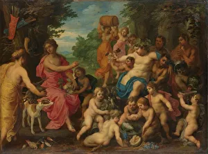 Bacchus Diana Bacchanal Bacchus surrounded satyrs