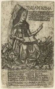 after Baccio Baldini, Persian Sibyl, early 15th century, engraving after Baccio Baldini, Persian Sibyl, early 15th century, engraving