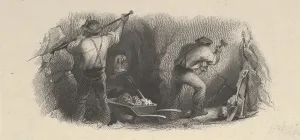 Banknote vignette showing two men working mine Banknote vignette showing two men working mine