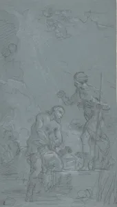 Baptism Christ 18th century Black chalk heightened Baptism Christ 18th century Black chalk heightened