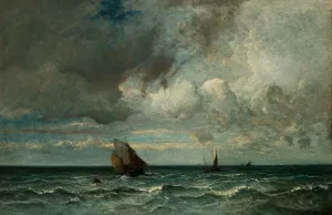 Barks Fleeing Storm 1870/75 Jules DuprA French Barks Fleeing Storm 1870/75 Jules DuprA French
