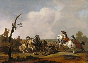 Battle Scene Attributed Johannes Lingelbach Dutch Battle Scene Attributed Johannes Lingelbach Dutch