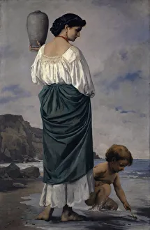 beach fisher girl Antium 1870 oil canvas 192.3 x 126.6 cm beach fisher girl Antium 1870 oil canvas 192.3 x 126.6 cm