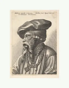 Hans Holbein the Younger Gallery: Bearded man chain necklace 1647 Etching margin cut thwarting state assignment