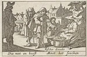 Beggars receiving alms, Pieter Hendricksz. Schut, Claes Jansz. Visscher (II), 1628 - 1650 Beggars receiving alms, Pieter Hendricksz. Schut, Claes Jansz. Visscher (II), 1628 - 1650