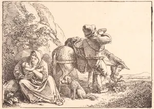 Benjamin Zix (French, 1772 - 1811). Italian Peasant Family Resting, 1809. Pen lithograph Benjamin Zix (French, 1772 - 1811). Italian Peasant Family Resting, 1809. Pen lithograph