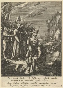 Betrayal Christ Passion mid 17th century Etching Betrayal Christ Passion mid 17th century Etching