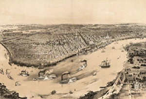 Birds eye view of New Orleans drawn from nature on stone by J. Bachman circa 1851 Birds eye view of New Orleans drawn from nature on stone by J. Bachman circa 1851