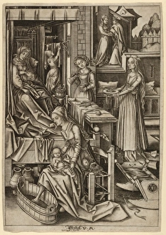 Birth, Mary, Life, Virgin, Israhel van Meckenem, German, Meckenem ca Birth, Mary, Life, Virgin, Israhel van Meckenem, German, Meckenem ca