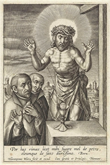 Blood of Christ received in chalice, Hieronymus Wierix, 1563 - before 1619, print maker Blood of Christ received in chalice, Hieronymus Wierix, 1563 - before 1619, print maker