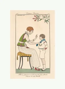 Blouse japonais Costumes Parisiens 1913 Hand-colored commercial process illustration Blouse japonais Costumes Parisiens 1913 Hand-colored commercial process illustration