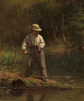 Boy Fishing 1860s Eastman Johnson American 1824-1906 Boy Fishing 1860s Eastman Johnson American 1824-1906