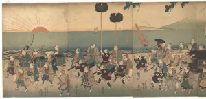 Boys Play-acting Daimyo Procession Edo period Boys Play-acting Daimyo Procession Edo period