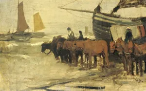 Bringing fishermans pin sea beach help horses Bringing fishermans pin sea beach help horses