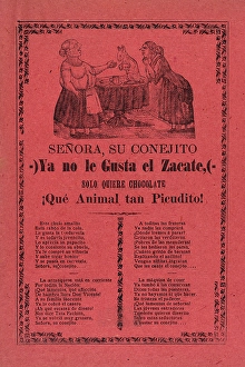 José Guadalupe Posada, Broadsheet relating to the apparition of a comet in  Mexico in November 1899, and the words to a song 'La Paloma Azul