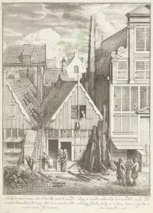 Burnt-out houses Goudsbloemstraat Amsterdam 1682 Two wooden houses Burnt-out houses Goudsbloemstraat Amsterdam 1682 Two wooden houses