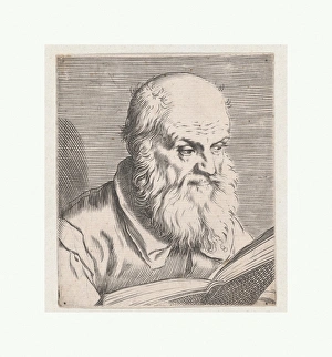 Bust Old Man ca 1583 Engraving 4 5/16 x 3 7/8 Bust Old Man ca 1583 Engraving 4 5/16 x 3 7/8