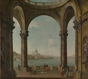 Capriccio St Paul Old London Bridge Oil canvas Capriccio St Paul Old London Bridge Oil canvas