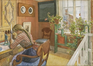 Carl Larsson Letter-Writing Letter Writing Painting Carl Larsson Letter-Writing Letter Writing Painting