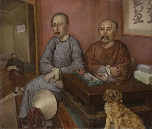 Carl Peter Mazer Chinese Merchants painting oil Carl Peter Mazer Chinese Merchants painting oil