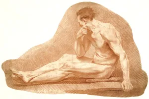 After Carle van Loo (aka Carle Vanloo) (French, 1705-1765). Study of a Male Nude, ca After Carle van Loo (aka Carle Vanloo) (French, 1705-1765). Study of a Male Nude, ca