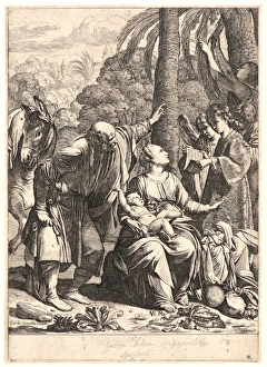 After Carlo Saraceni (Italian, ca. 1579 - 1620). Rest on the Flight into Egypt, 1620 After Carlo Saraceni (Italian, ca. 1579 - 1620). Rest on the Flight into Egypt, 1620