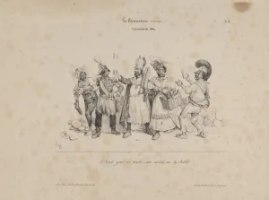 Carnival de 1830 La Caricature 1850 Lithograph Carnival de 1830 La Caricature 1850 Lithograph